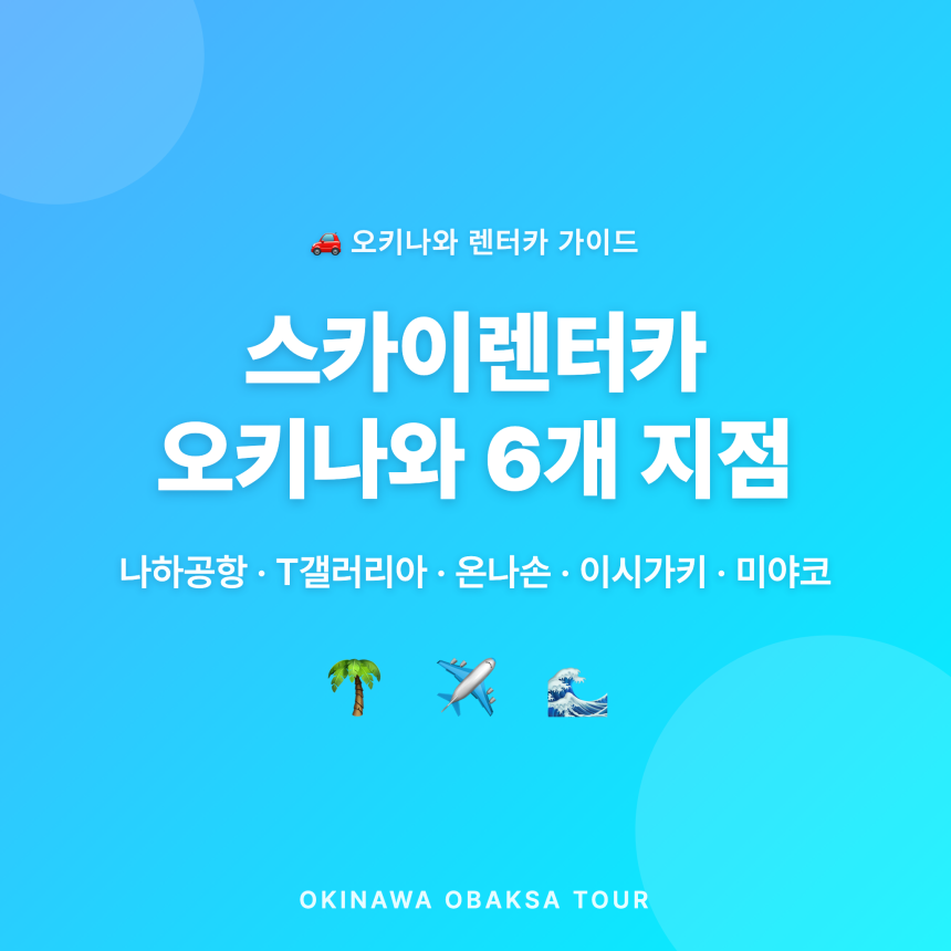스카이렌터카 오키나와 6개 지점 총정리 — 저희가 취급하는 이유