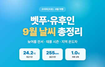 오이타 9월 날씨 총정리 — 벳푸·유후인 온천 여행 옷차림과 태풍 대비